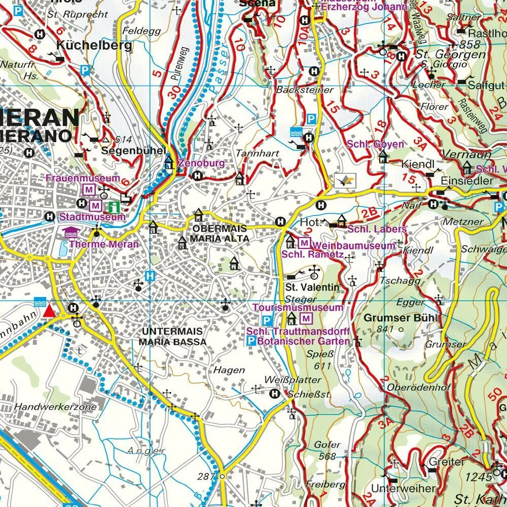 Bild: 9783707903478 | Meran und Umgebung 1 : 25 000 | mit Stadtplan | KG | (Land-)Karte