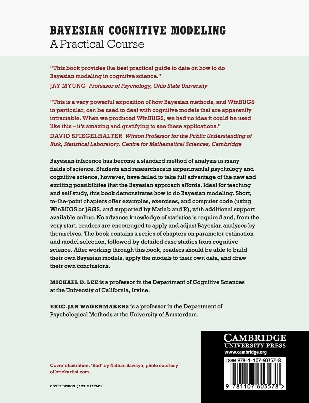 Rückseite: 9781107603578 | Bayesian Cognitive Modeling | Michael D. Lee (u. a.) | Taschenbuch