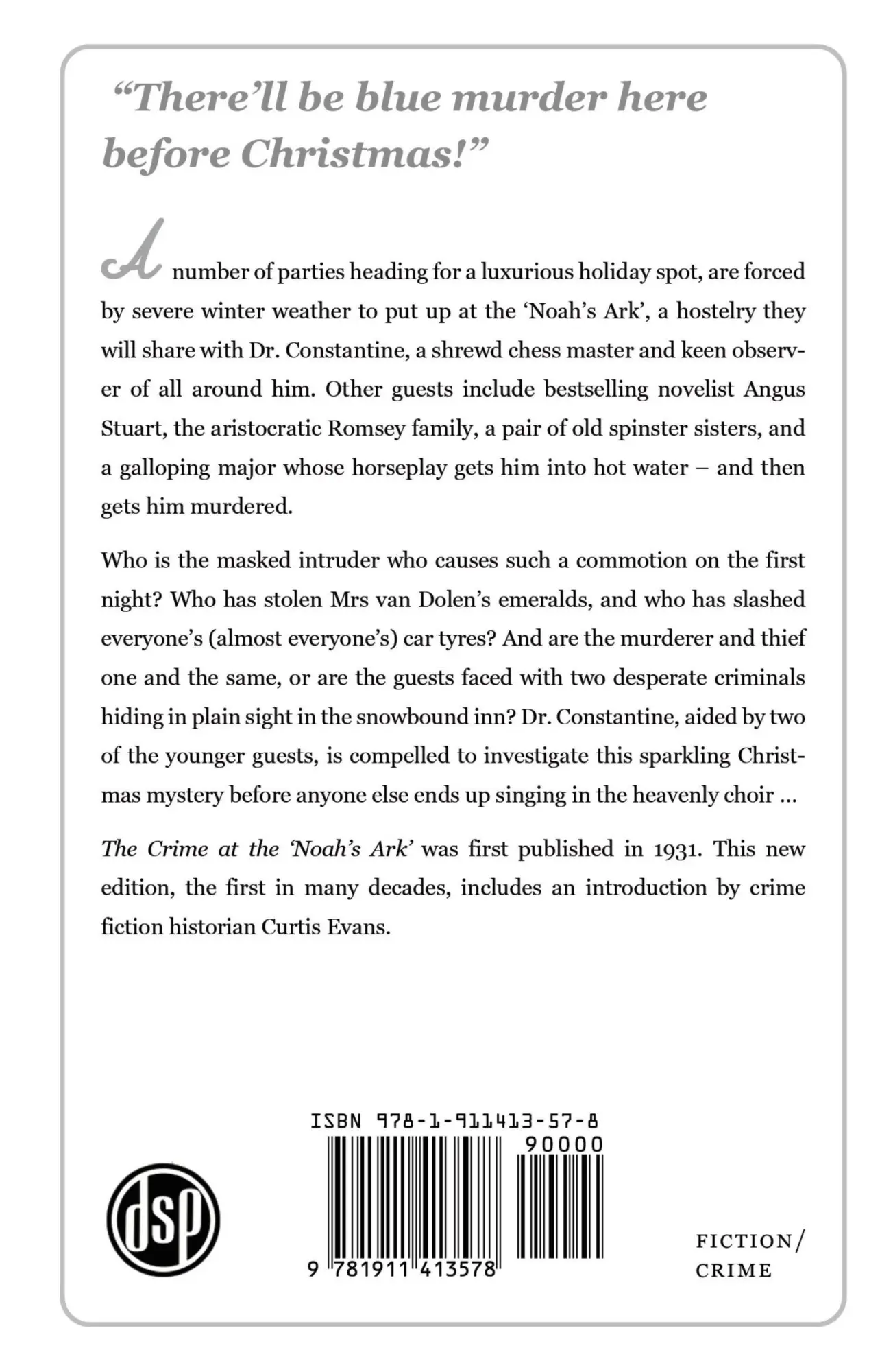 Rückseite: 9781911413578 | The Crime at the 'Noah's Ark' | A Golden Age Mystery | Molly Thynne
