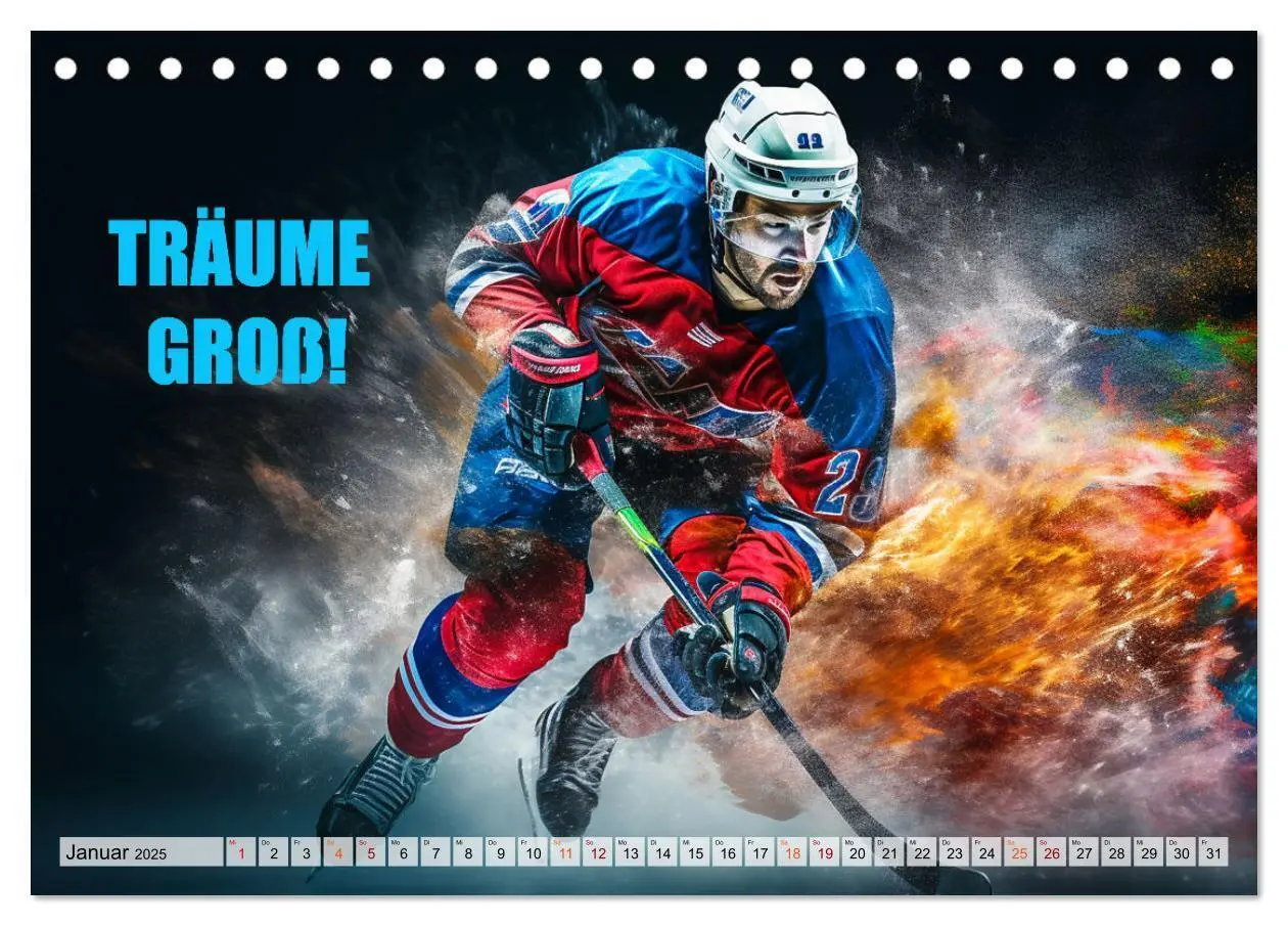 Bild: 9783383863578 | Eishockey und positive Gedanken (Tischkalender 2025 DIN A5 quer),...