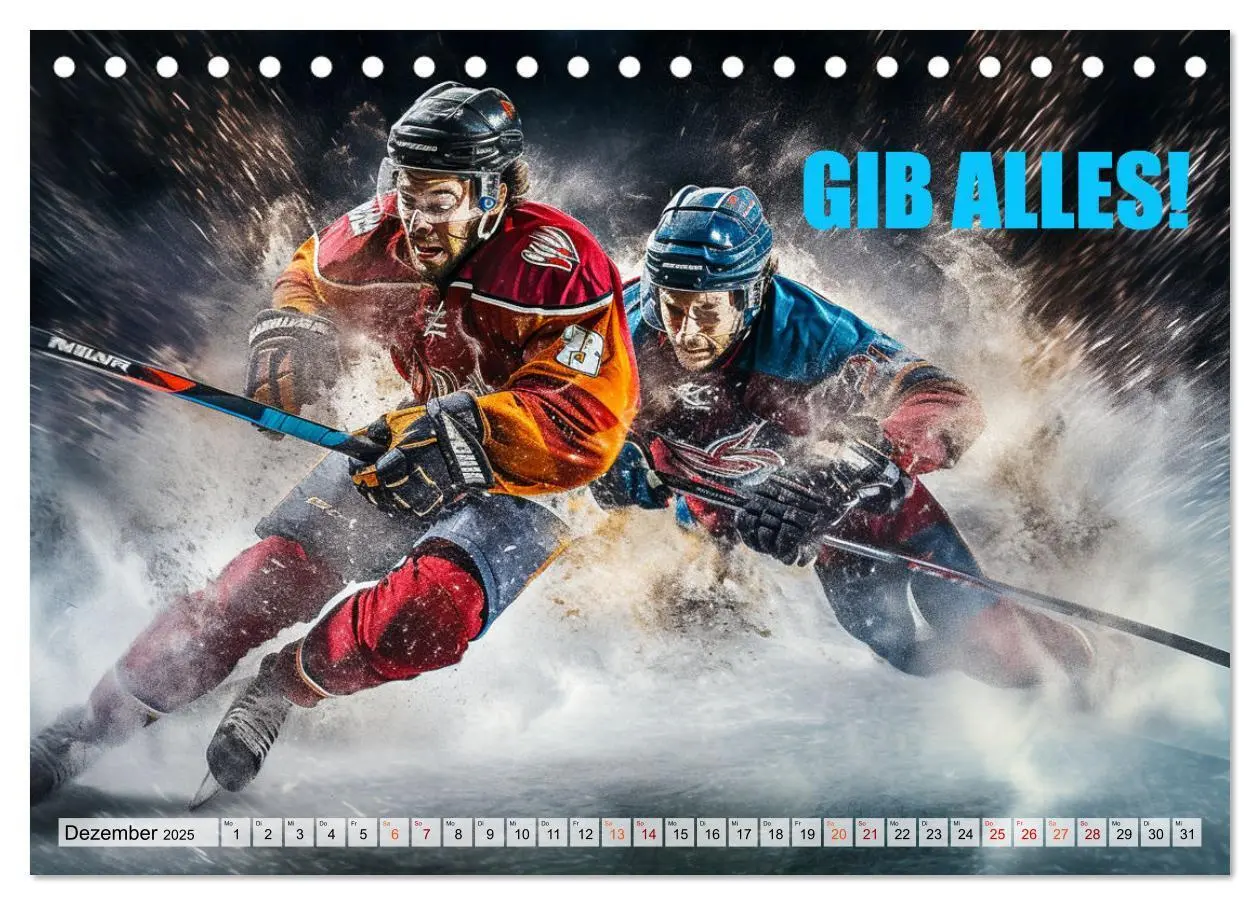 Bild: 9783383863578 | Eishockey und positive Gedanken (Tischkalender 2025 DIN A5 quer),...