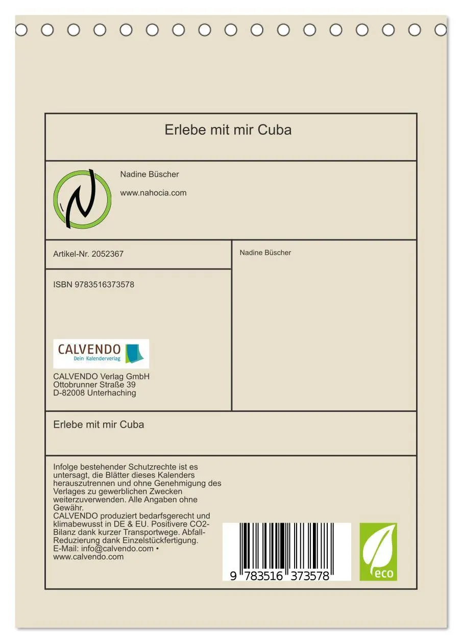 Bild: 9783516373578 | Erlebe mit mir Cuba (Tischkalender 2026 DIN A5 hoch), CALVENDO...