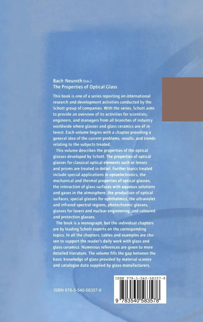 Rückseite: 9783540583578 | The Properties of Optical Glass | Norbert Neuroth (u. a.) | Buch