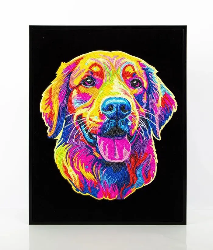 Cover: 4895225943678 | DIAMOND DOTZ - Diamond Painting Neon Golden Retriever | 2025
