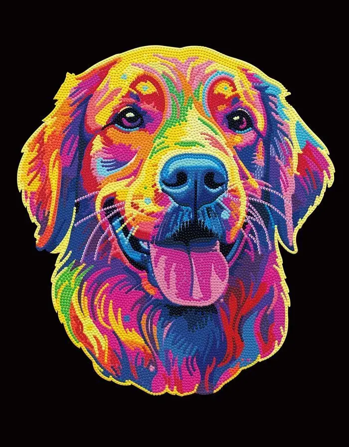 Bild: 4895225943678 | DIAMOND DOTZ - Diamond Painting Neon Golden Retriever | 2025