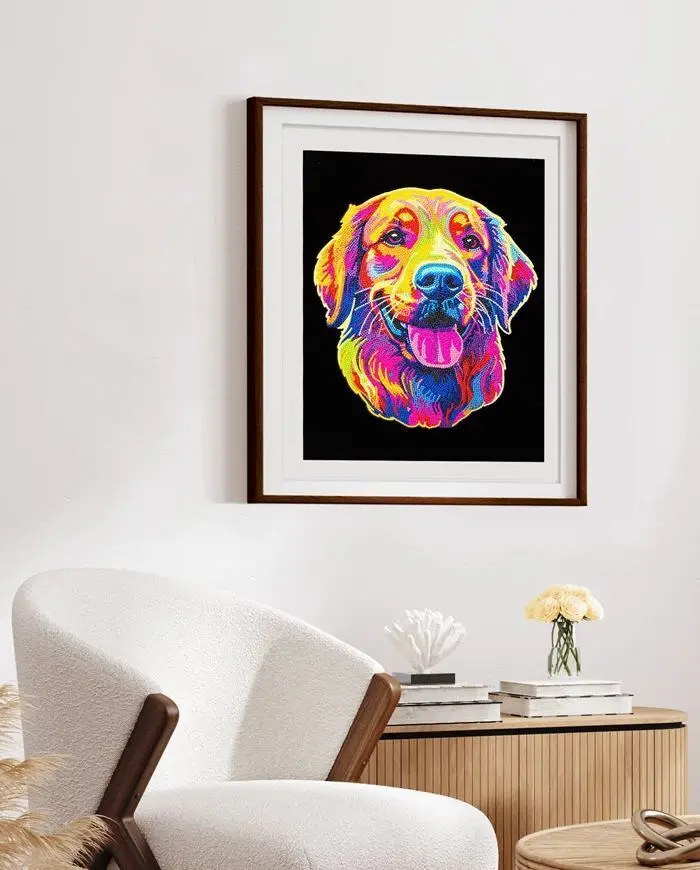 Bild: 4895225943678 | DIAMOND DOTZ - Diamond Painting Neon Golden Retriever | 2025