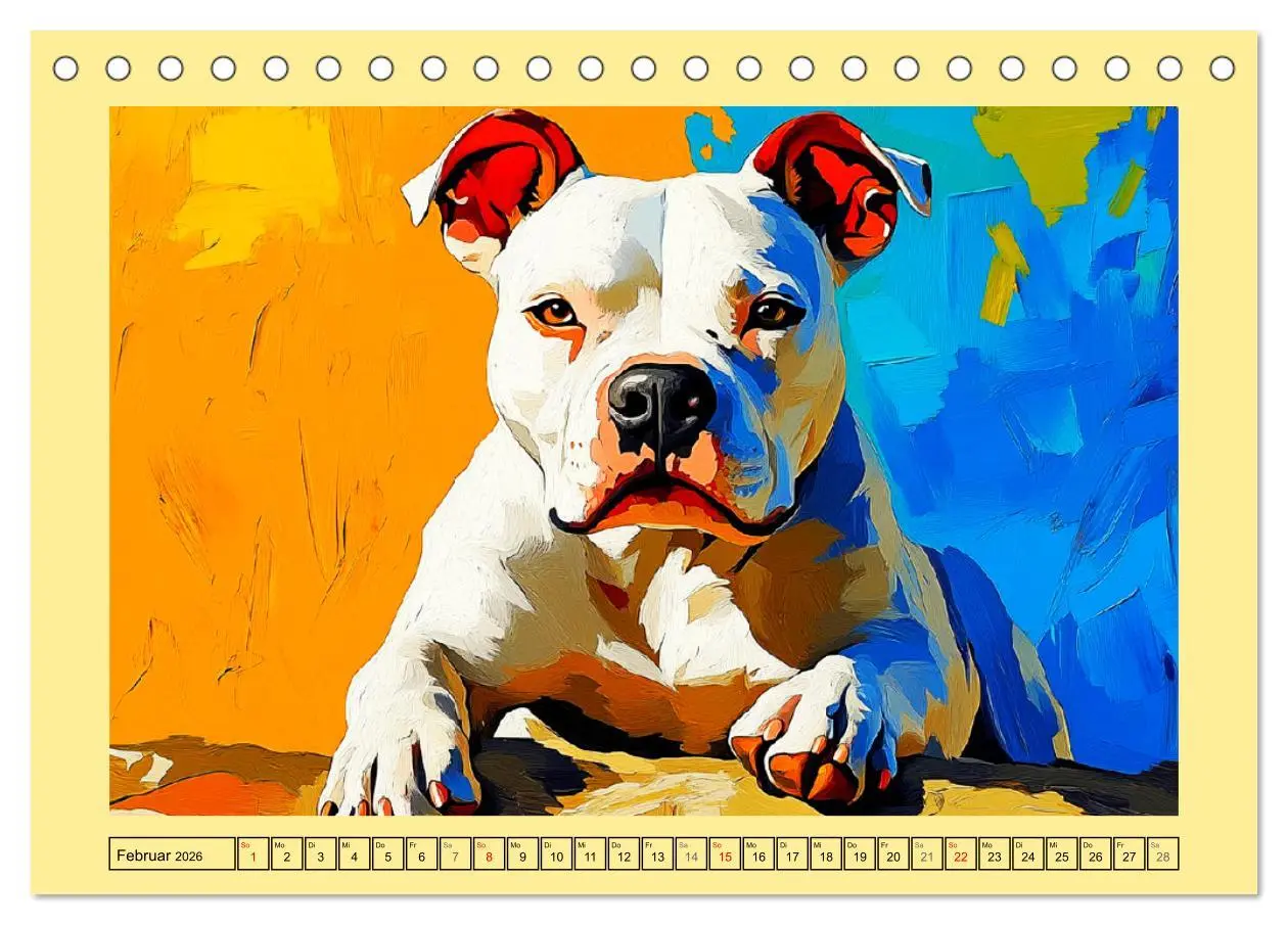 Bild: 9783457343678 | Pit Bulls und Familie. Bunte Bull Breed Schönheiten (Tischkalender...
