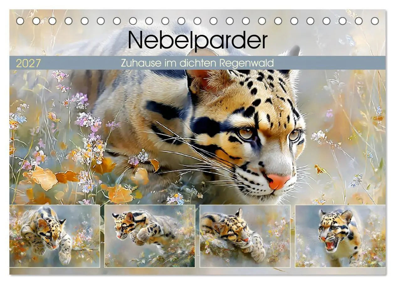Cover: 9783516813678 | Nebelparder. Zuhause im dichten Regenwald (Tischkalender 2027 DIN...