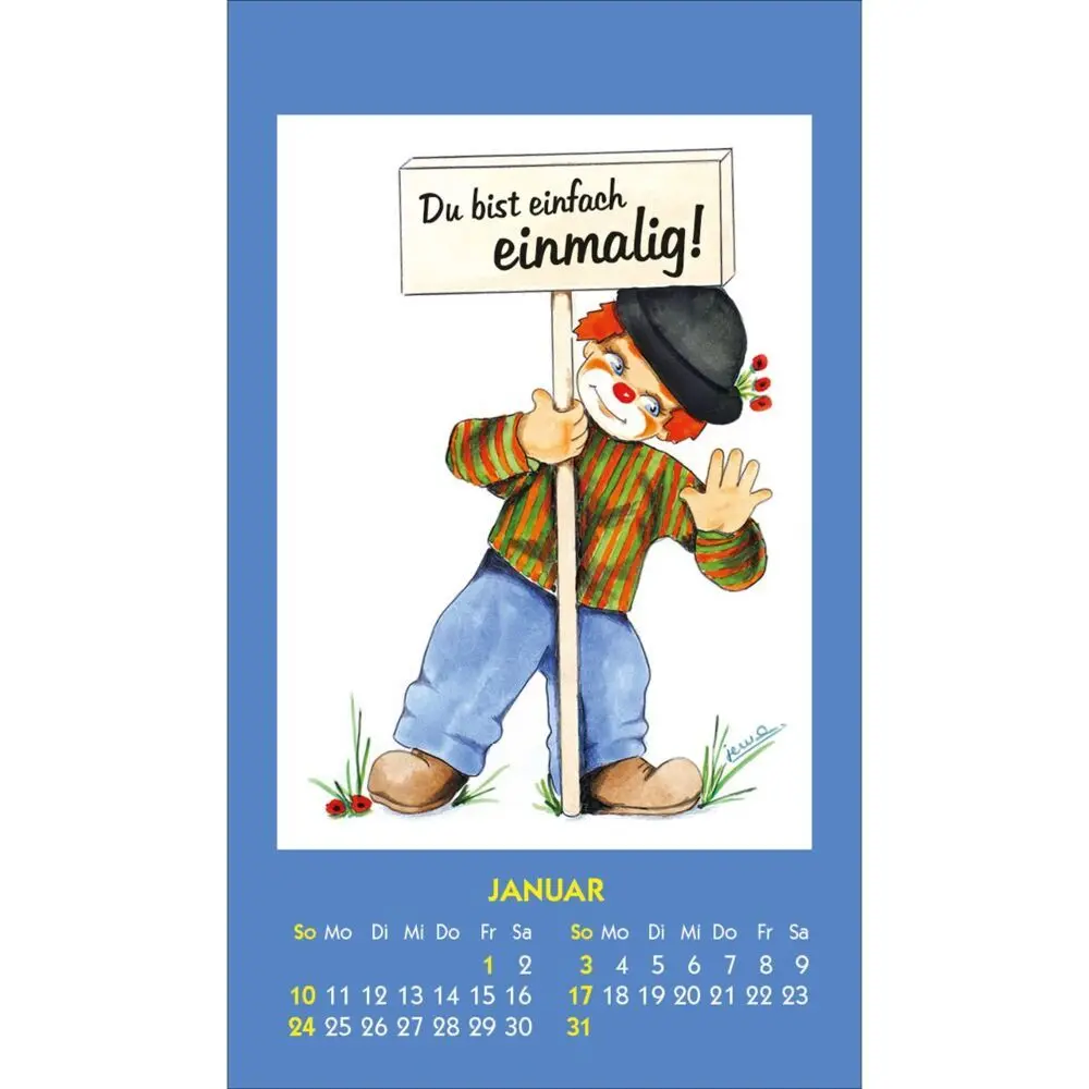 Bild: 9783754893678 | Kleine Clown-Grüße 2027 | Aufkleber-Kalender mit Clown-Motiven | 14 S.