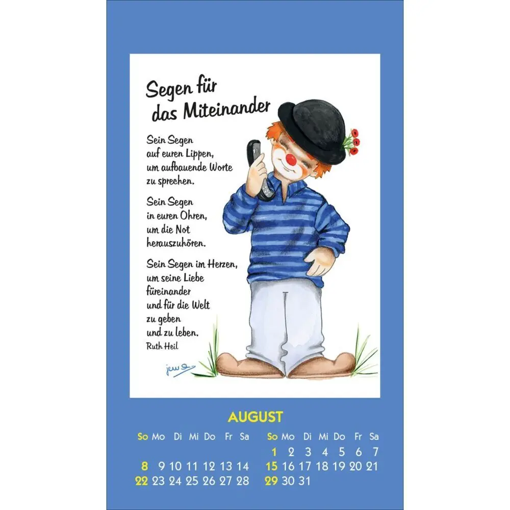 Bild: 9783754893678 | Kleine Clown-Grüße 2027 | Aufkleber-Kalender mit Clown-Motiven | 14 S.