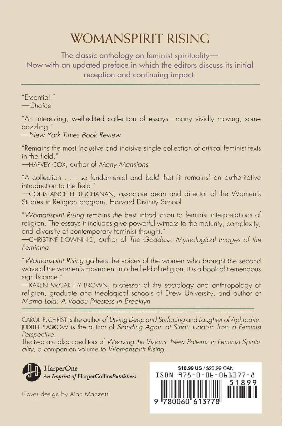 Rückseite: 9780060613778 | Womanspirit Rising | A Feminist Reader in Religion | Carol P Christ