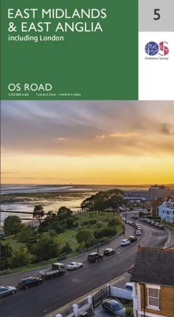 Cover: 9780319263778 | East Midlands &amp; East Anglia | (Land-)Karte | OS Road Map | Englisch