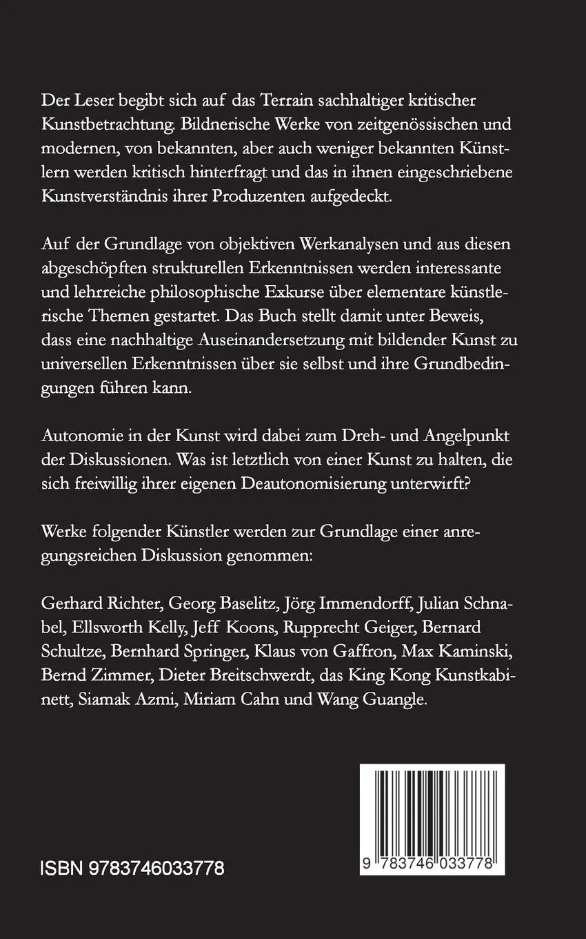 Rückseite: 9783746033778 | Autonomie in der Kunst | Michael Becker | Taschenbuch | 264 S. | 2017