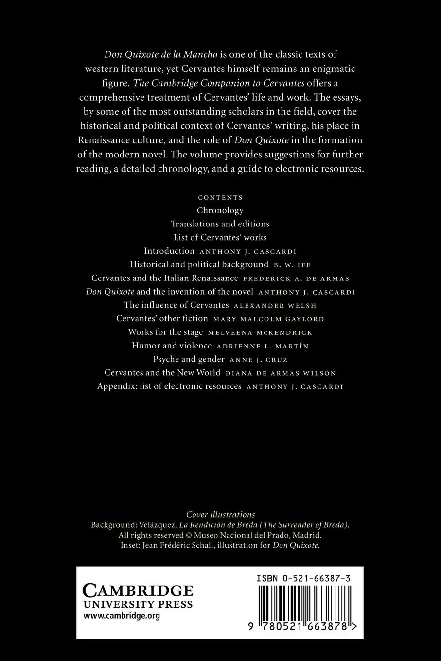 Rückseite: 9780521663878 | The Cambridge Companion to Cervantes | Anthony J. Cascardi | Buch