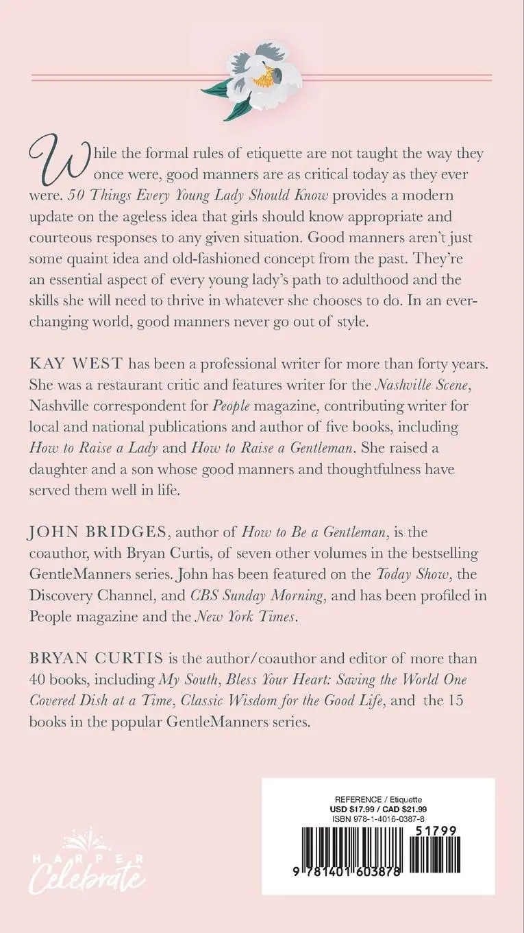Rückseite: 9781401603878 | 50 Things Every Young Lady Should Know Revised and Expanded | Buch