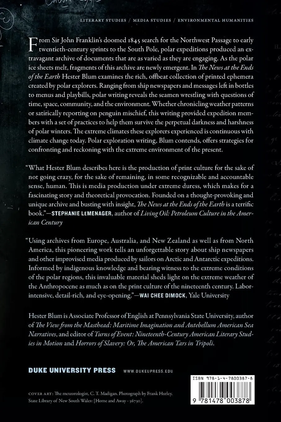 Rückseite: 9781478003878 | The News at the Ends of the Earth | Hester Blum | Taschenbuch | 2019