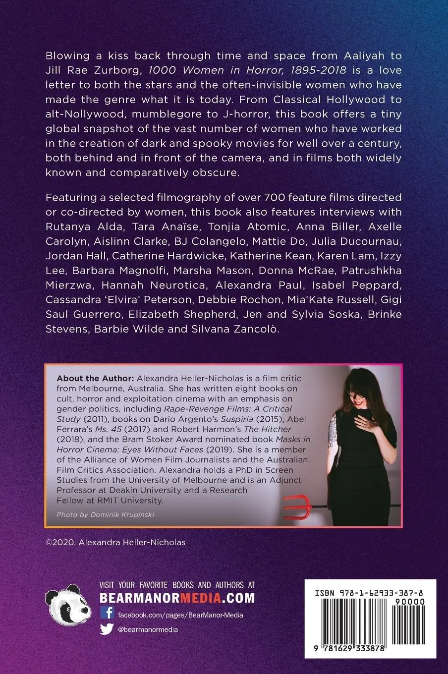 Rückseite: 9781629333878 | 1000 Women In Horror, 1895-2018 (hardback) | Alexandra Heller-Nicholas