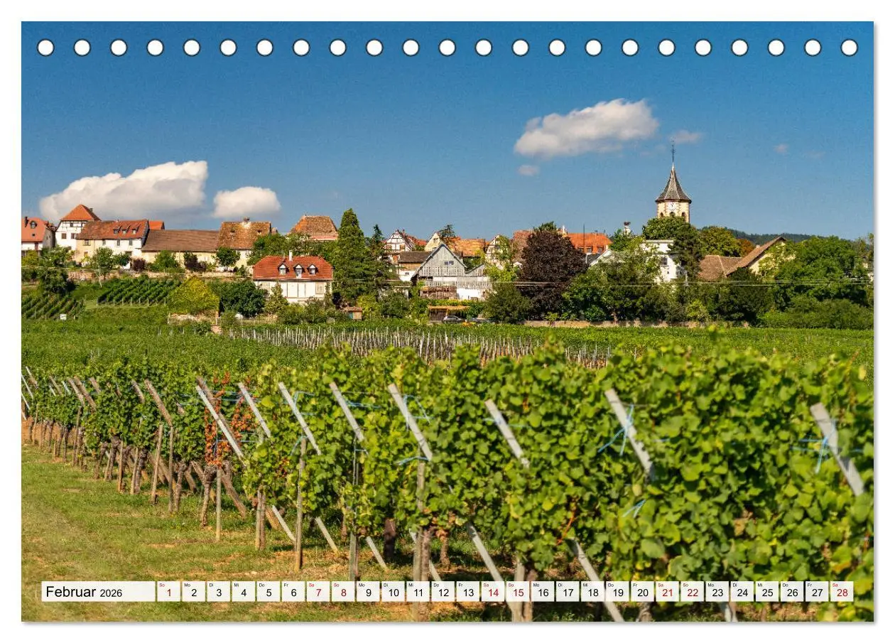 Bild: 9783457493878 | Die Elsässer Weinstraße (Tischkalender 2026 DIN A5 quer), CALVENDO...