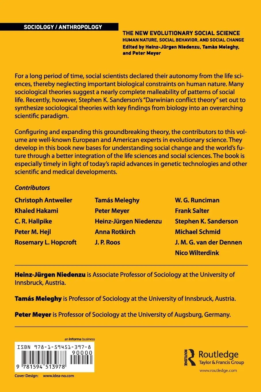 Rückseite: 9781594513978 | New Evolutionary Social Science | Heinz-Jurgen Niedenzu (u. a.) | Buch