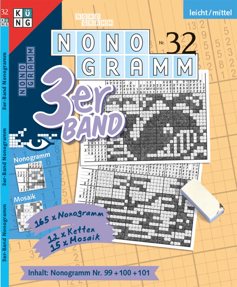 Cover: 9783905573978 | Nonogramm 3er-Band Nr. 32 | Rätsel fürs Auge | Conceptis Puzzles