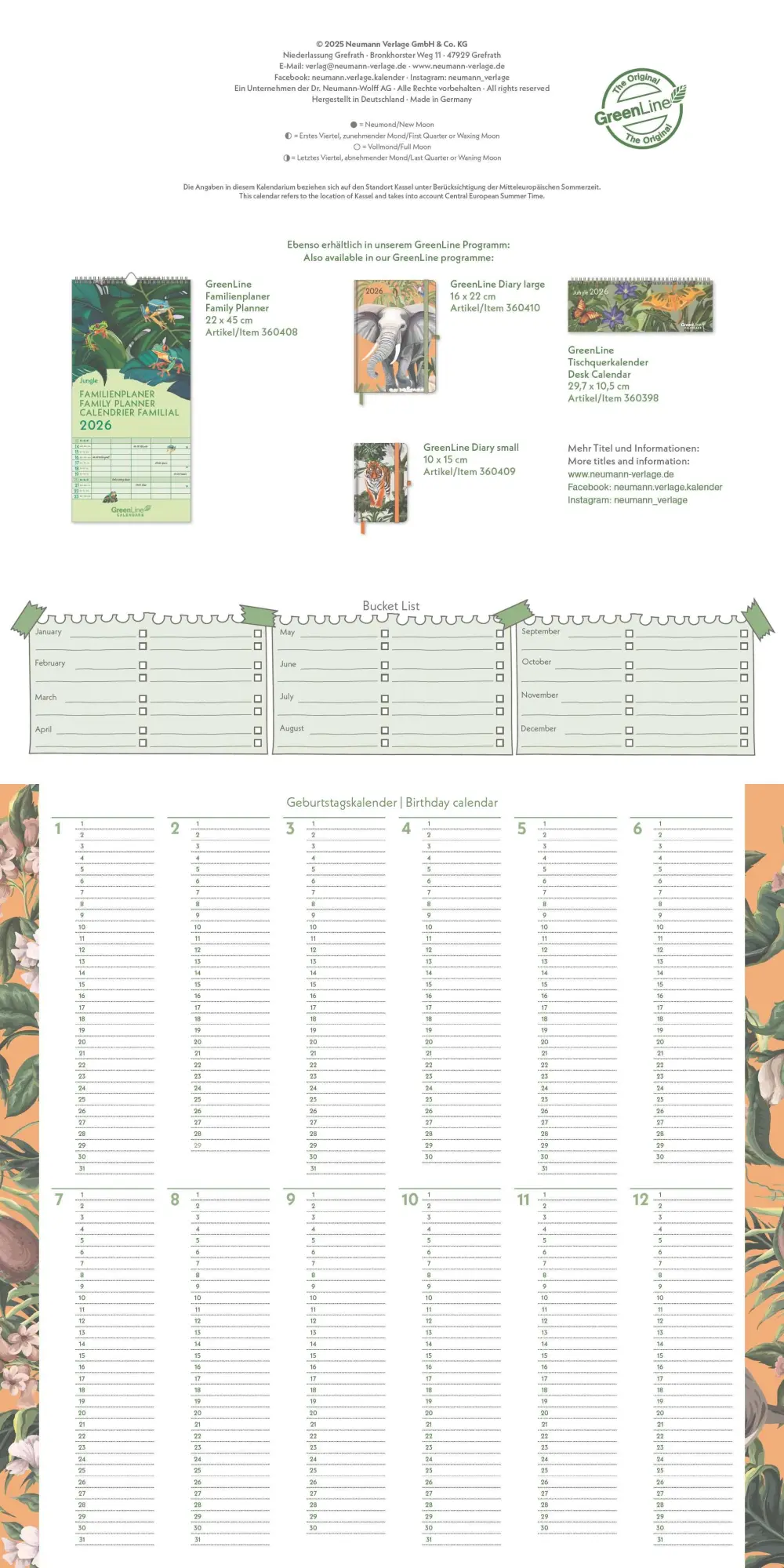 Bild: 4069095004078 | GreenLine Jungle 2026 - Wand-Kalender - Broschüren-Kalender - 30x30...