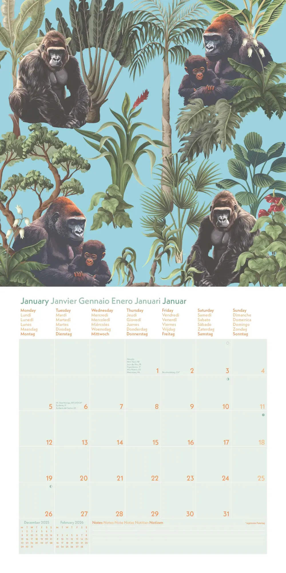 Bild: 4069095004078 | GreenLine Jungle 2026 - Wand-Kalender - Broschüren-Kalender - 30x30...