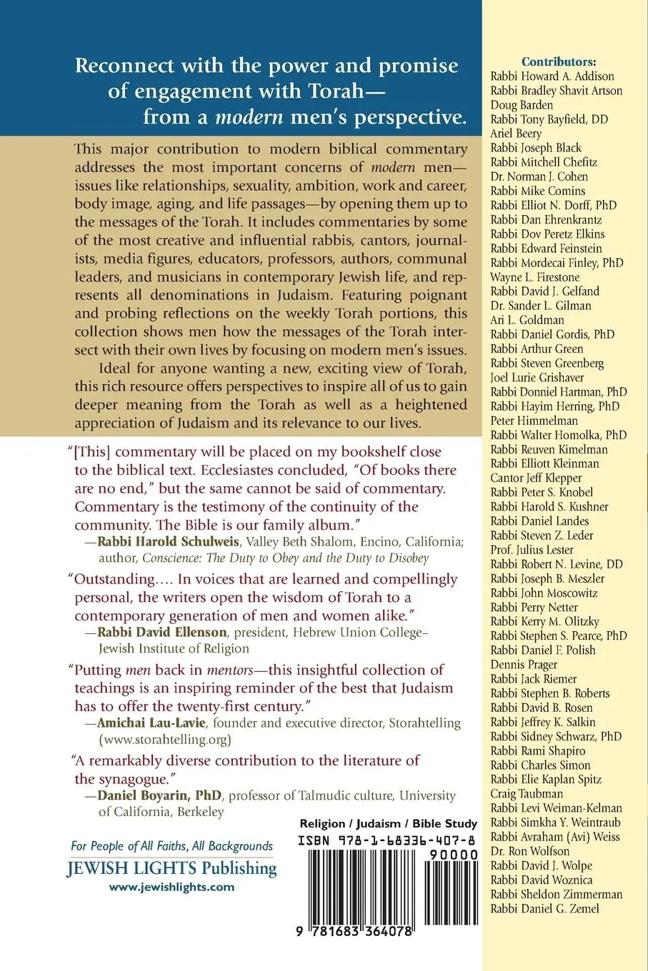 Rückseite: 9781683364078 | The Modern Men's Torah Commentary | Rabbi Jeffrey K. Salkin | Buch