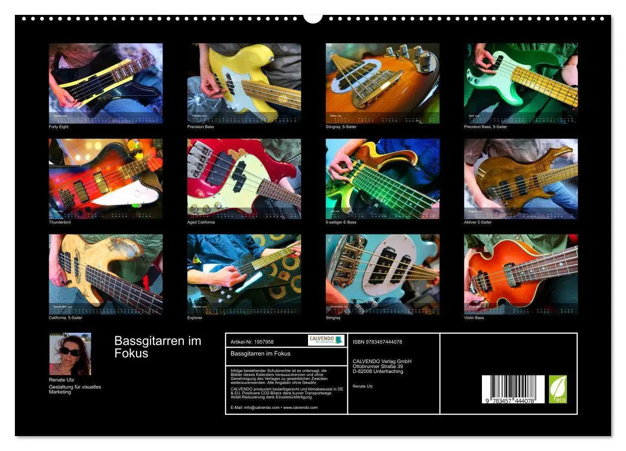 Bild: 9783457444078 | Bassgitarren im Fokus (hochwertiger Premium Wandkalender 2026 DIN...