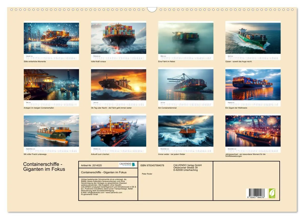 Bild: 9783457994078 | Containerschiffe - Giganten im Fokus (Wandkalender 2026 DIN A2...