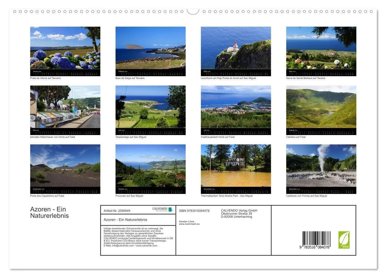 Bild: 9783516084078 | Azoren - Ein Naturerlebnis (hochwertiger Premium Wandkalender 2026...