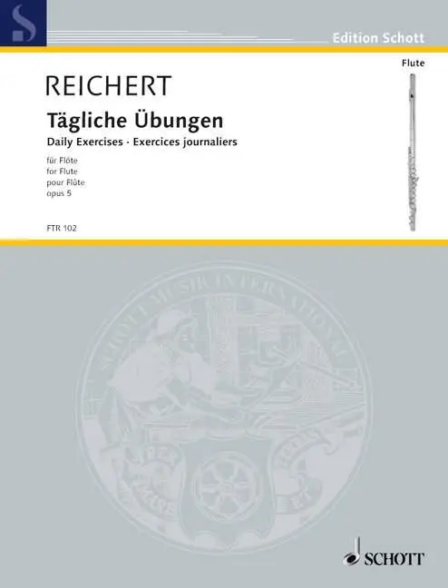 Cover: 9790001094078 | Tägliche Übungen | op. 5. Flöte. | Mathieu André Reichert | Broschüre