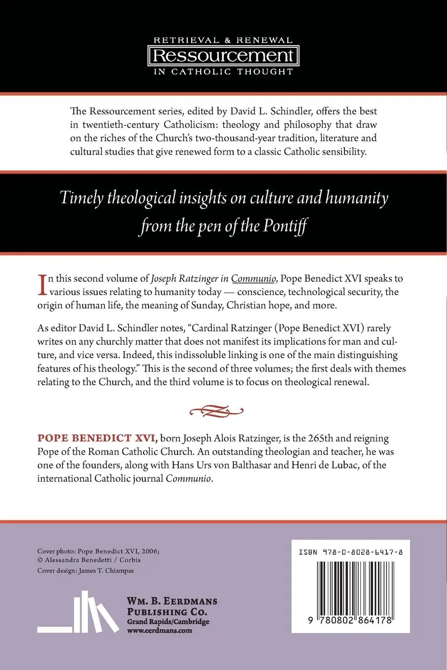 Rückseite: 9780802864178 | Joseph Ratzinger in Communio, Volume 2 | Christology and Anthropology