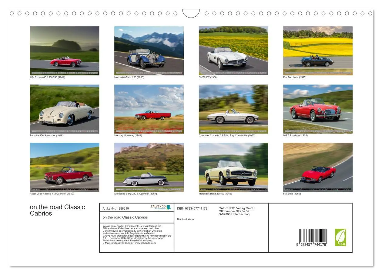 Bild: 9783457744178 | on the road Classic Cabrios (Wandkalender 2026 DIN A3 quer),...