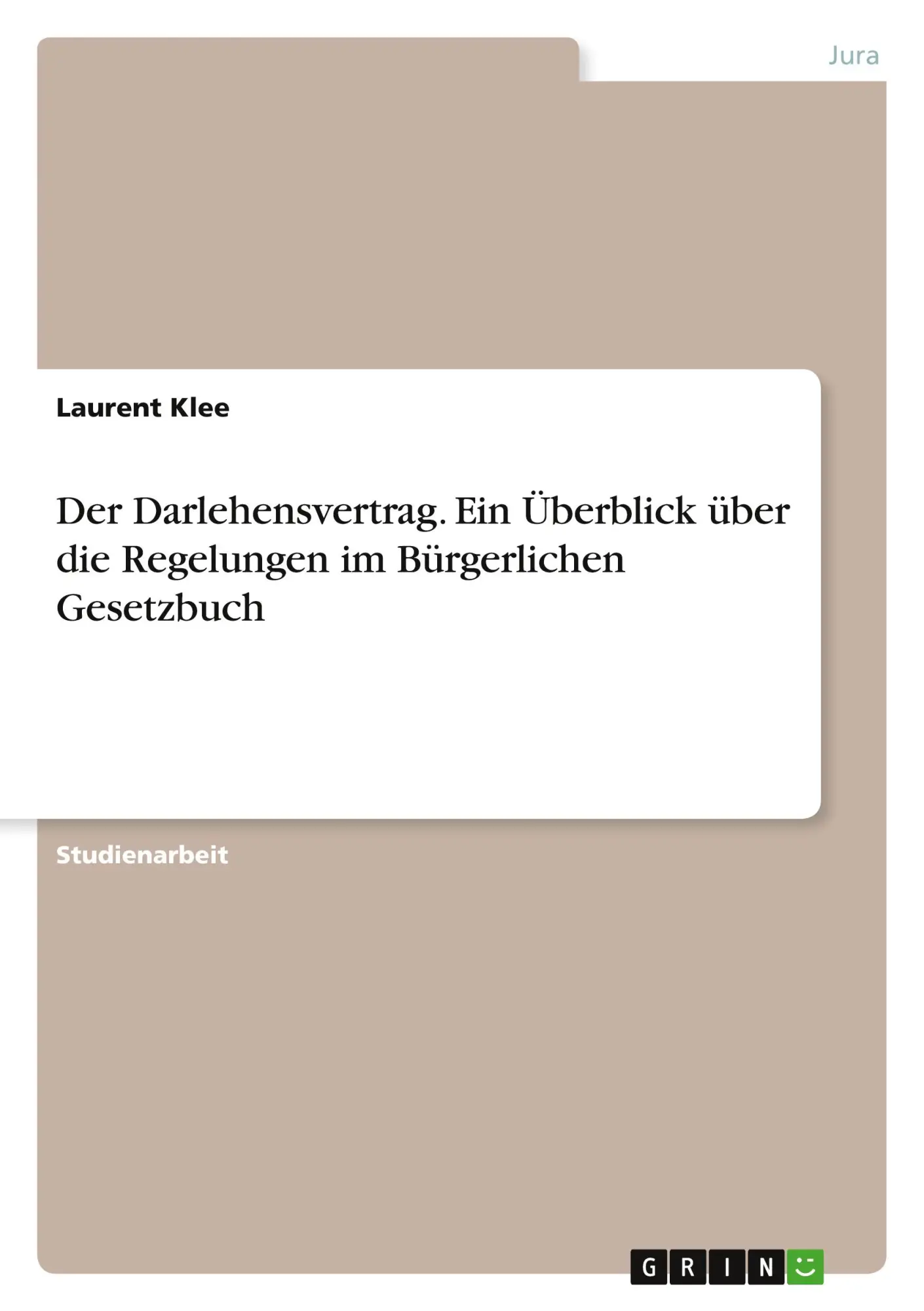 Cover: 9783346234278 | Der Darlehensvertrag. Ein Überblick über die Regelungen im...