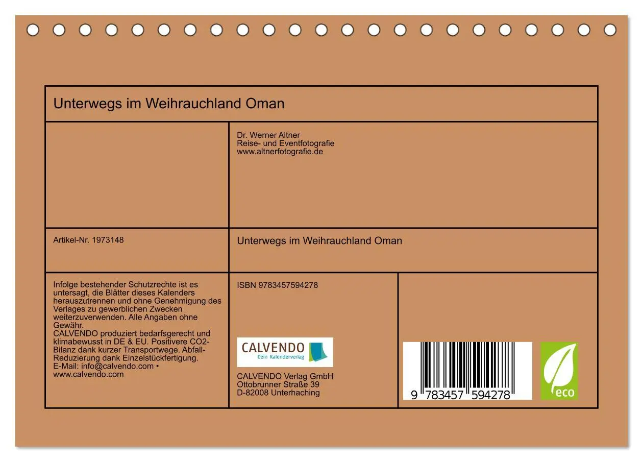 Bild: 9783457594278 | Unterwegs im Weihrauchland Oman (Tischkalender 2026 DIN A5 quer),...