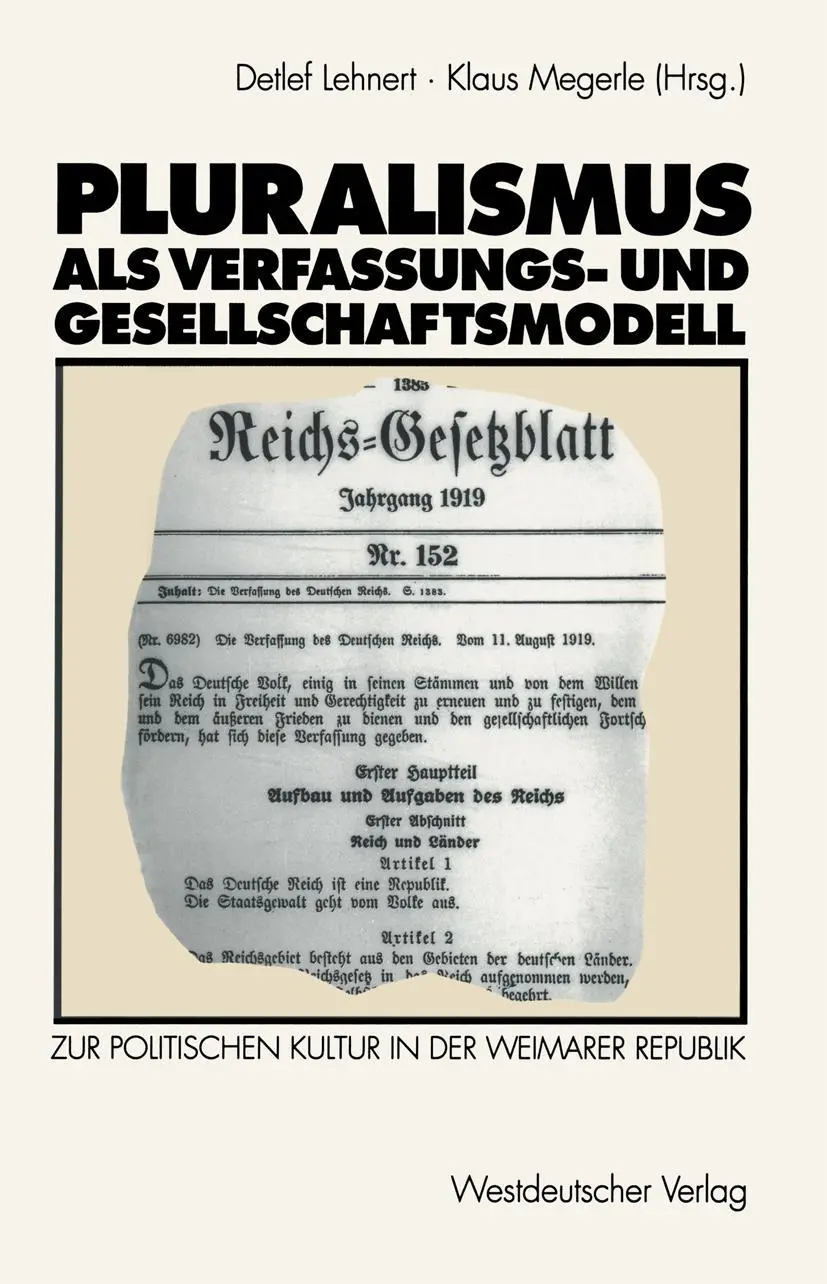 Cover: 9783531124278 | Pluralismus als Verfassungs- und Gesellschaftsmodell | Megerle (u. a.)