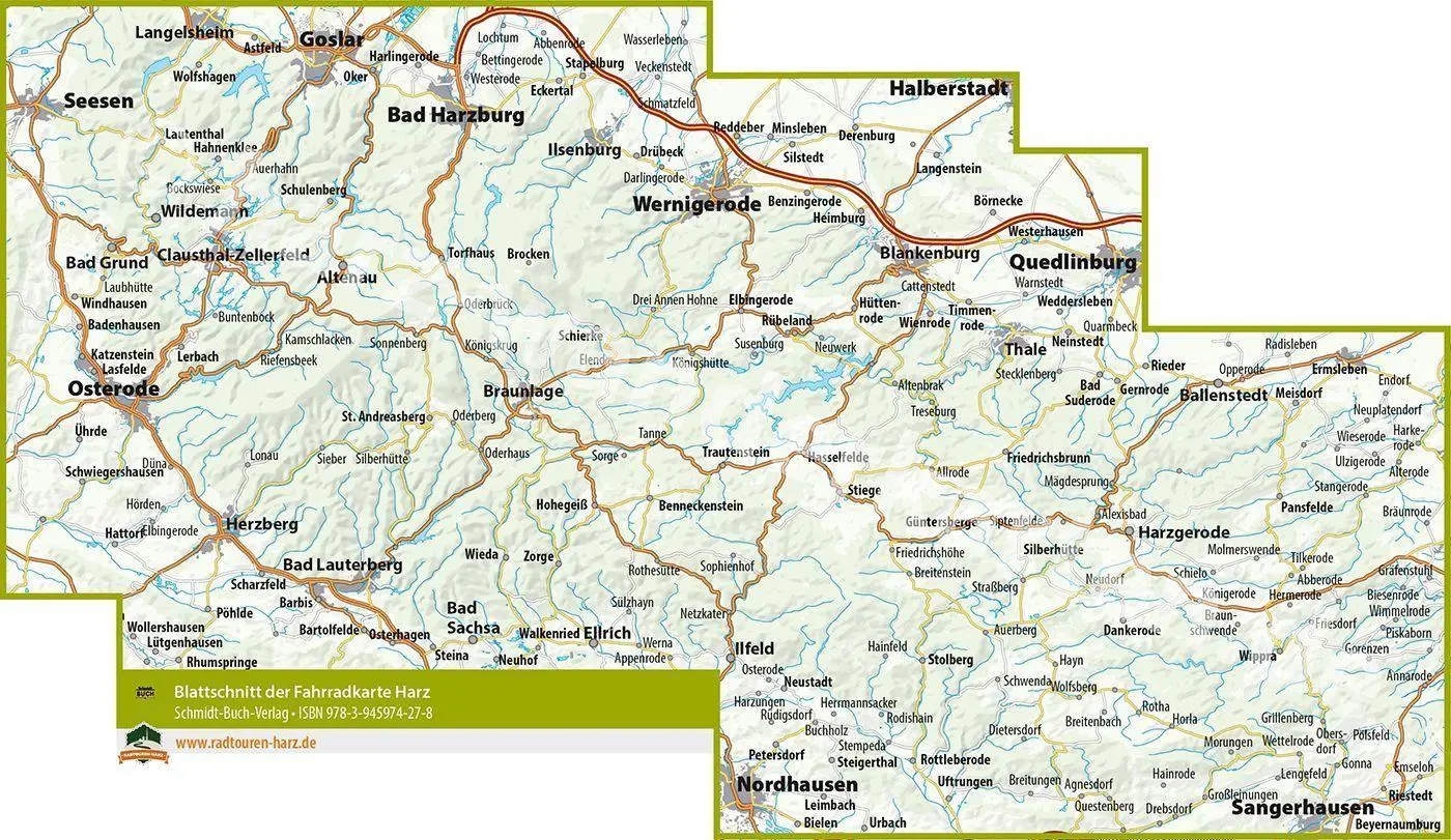 Bild: 9783945974278 | Fahrradkarte Harz 1 : 50 000 | (Land-)Karte | Deutsch | 2022