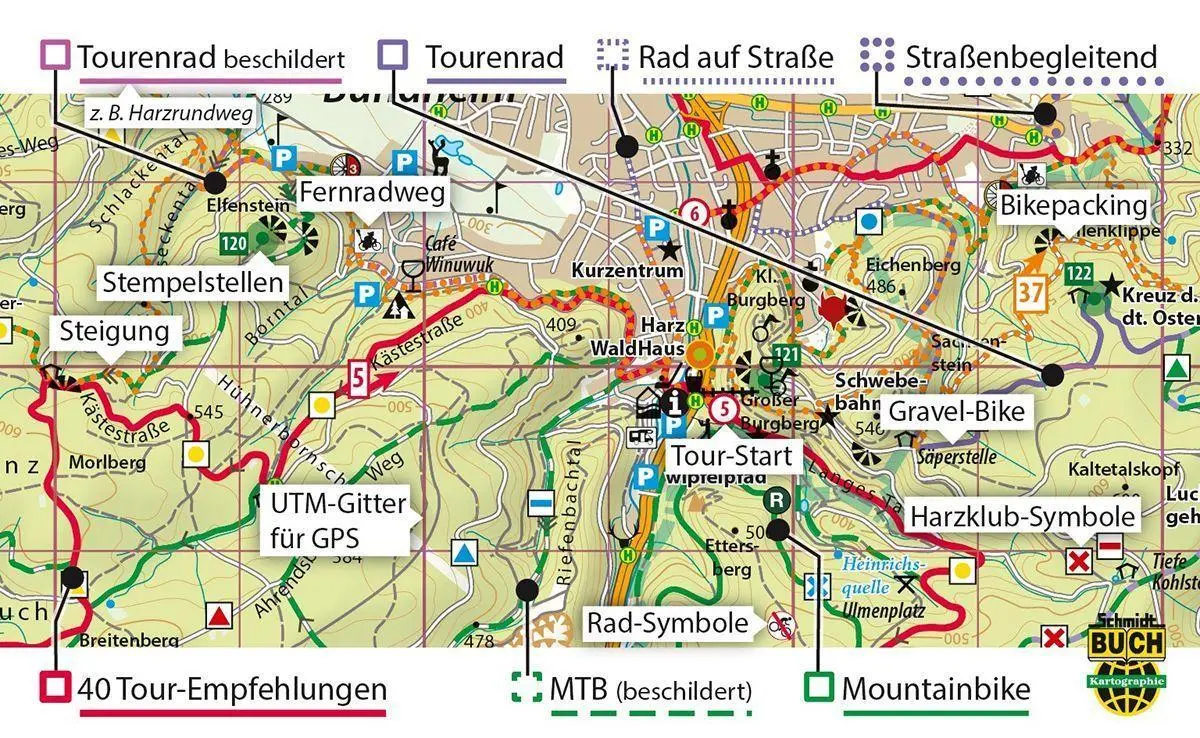 Bild: 9783945974278 | Fahrradkarte Harz 1 : 50 000 | (Land-)Karte | Deutsch | 2022