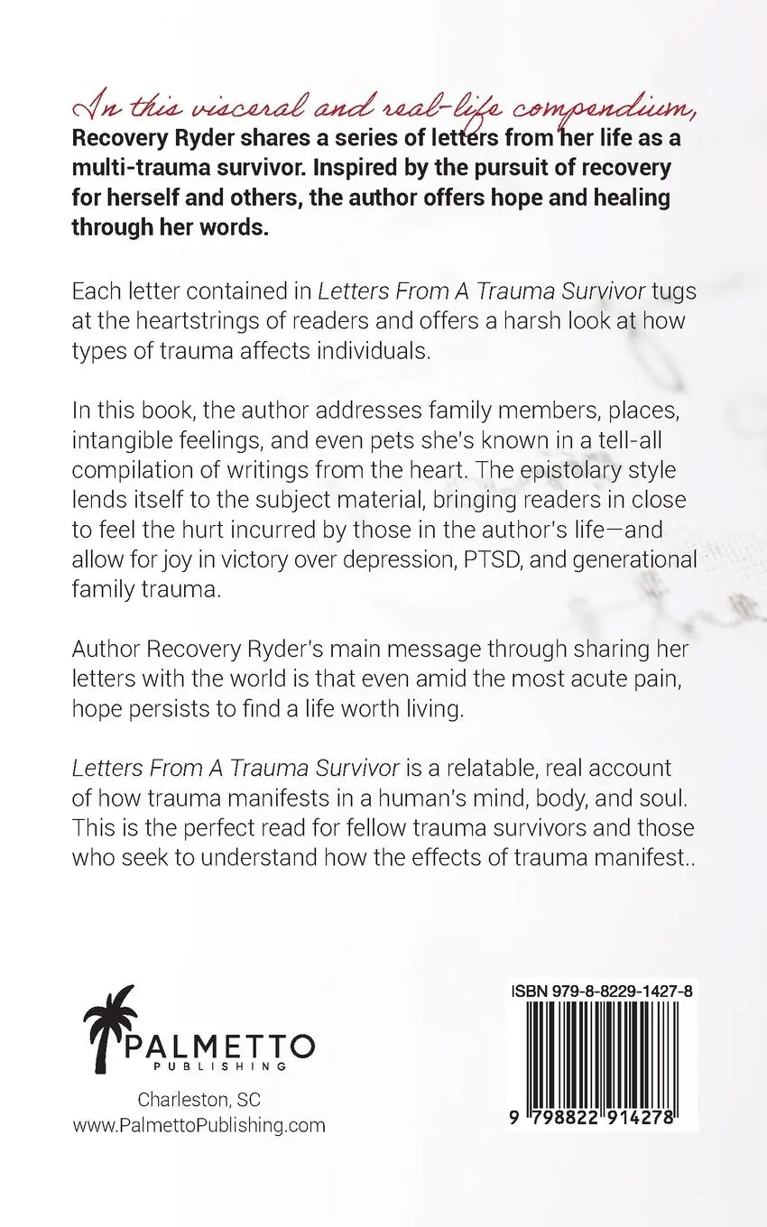 Rückseite: 9798822914278 | Letters from a Trauma Survivor | Recovery Ryder | Taschenbuch | 2023