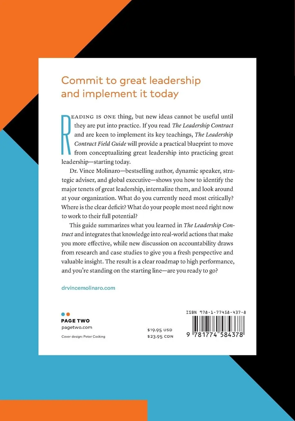 Rückseite: 9781774584378 | The Leadership Contract Field Guide | Vince Molinaro | Taschenbuch