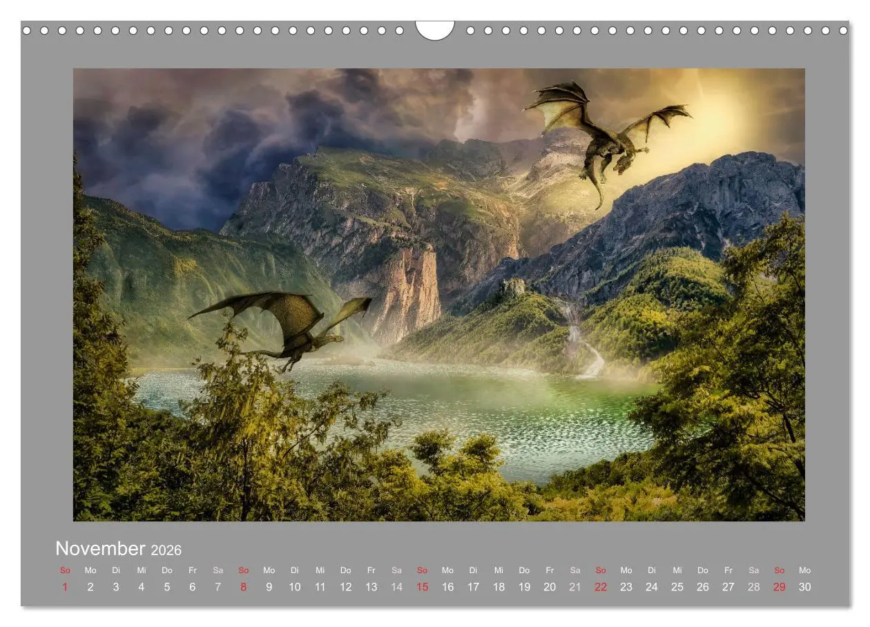 Bild: 9783457654378 | Land der Drachen (Wandkalender 2026 DIN A3 quer), CALVENDO...