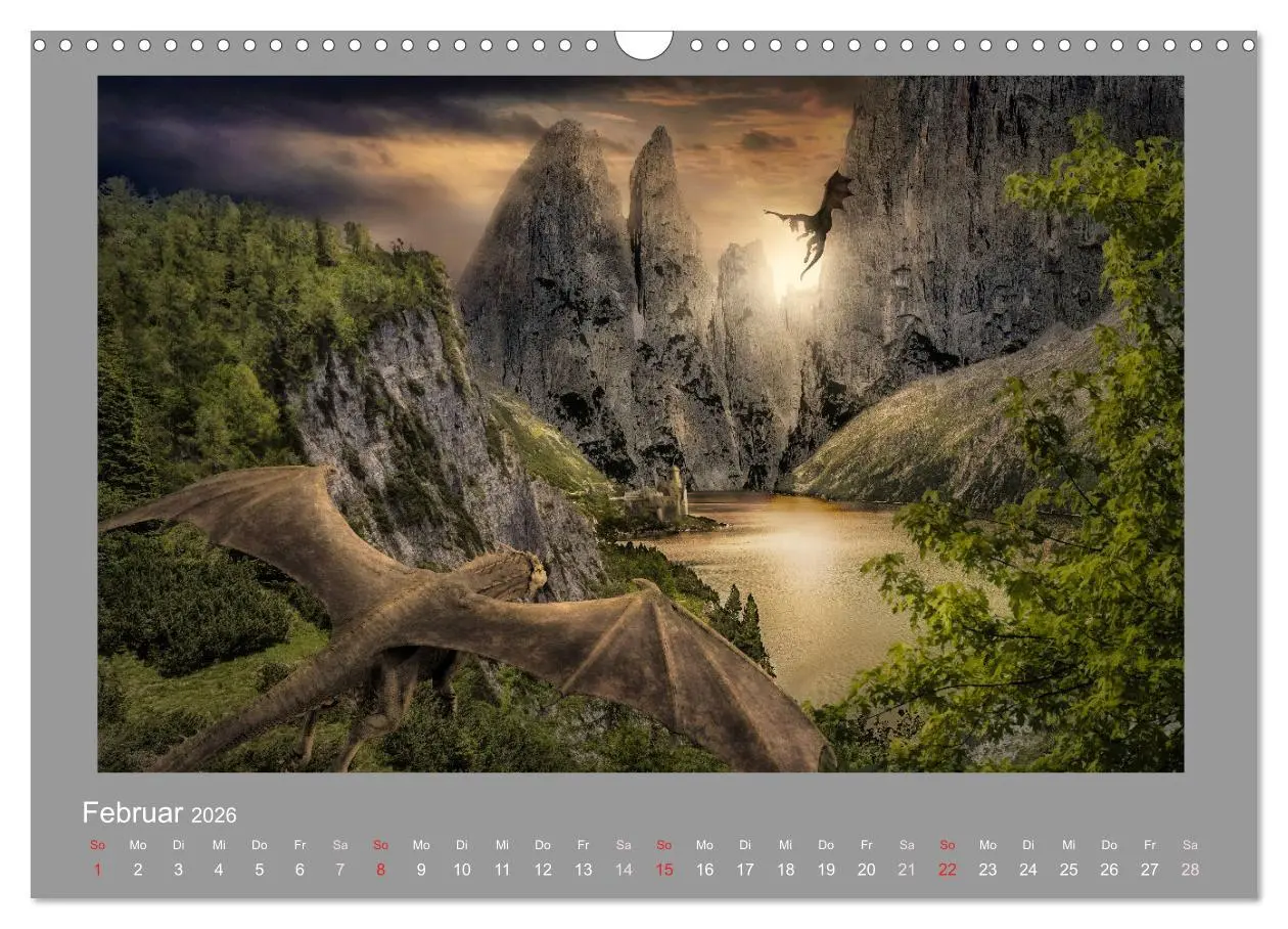 Bild: 9783457654378 | Land der Drachen (Wandkalender 2026 DIN A3 quer), CALVENDO...