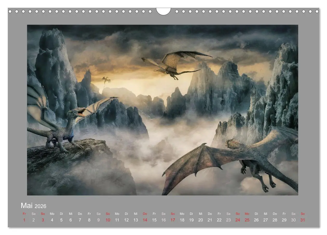 Bild: 9783457654378 | Land der Drachen (Wandkalender 2026 DIN A3 quer), CALVENDO...