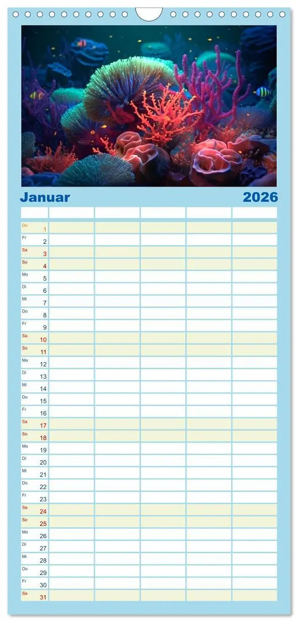 Bild: 9783516504378 | Familienplaner 2026 - Fantasie bei die Fische! mit 5 Spalten...