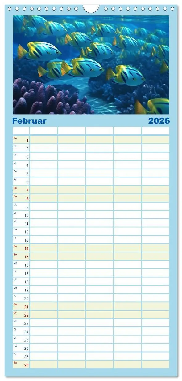 Bild: 9783516504378 | Familienplaner 2026 - Fantasie bei die Fische! mit 5 Spalten...