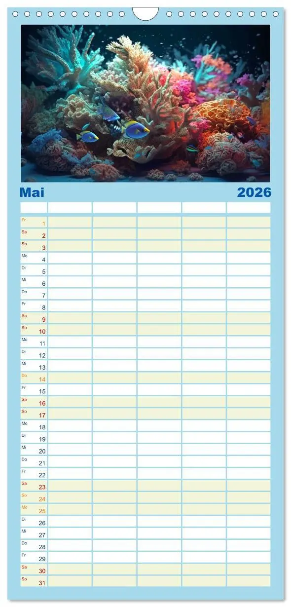 Bild: 9783516504378 | Familienplaner 2026 - Fantasie bei die Fische! mit 5 Spalten...
