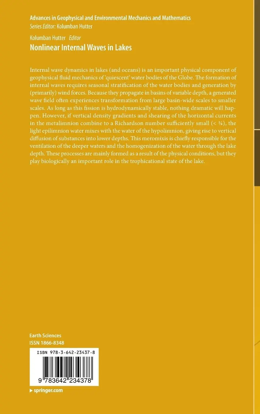 Rückseite: 9783642234378 | Nonlinear Internal Waves in Lakes | Kolumban Hutter | Buch | xvi