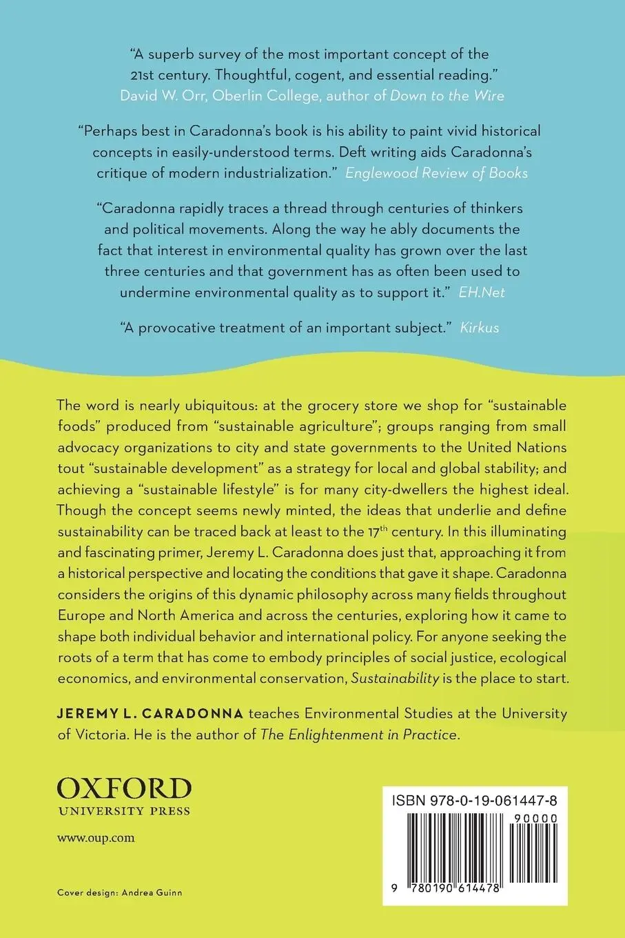 Rückseite: 9780190614478 | Sustainability | A History | Jeremy L. Caradonna | Taschenbuch | 2016