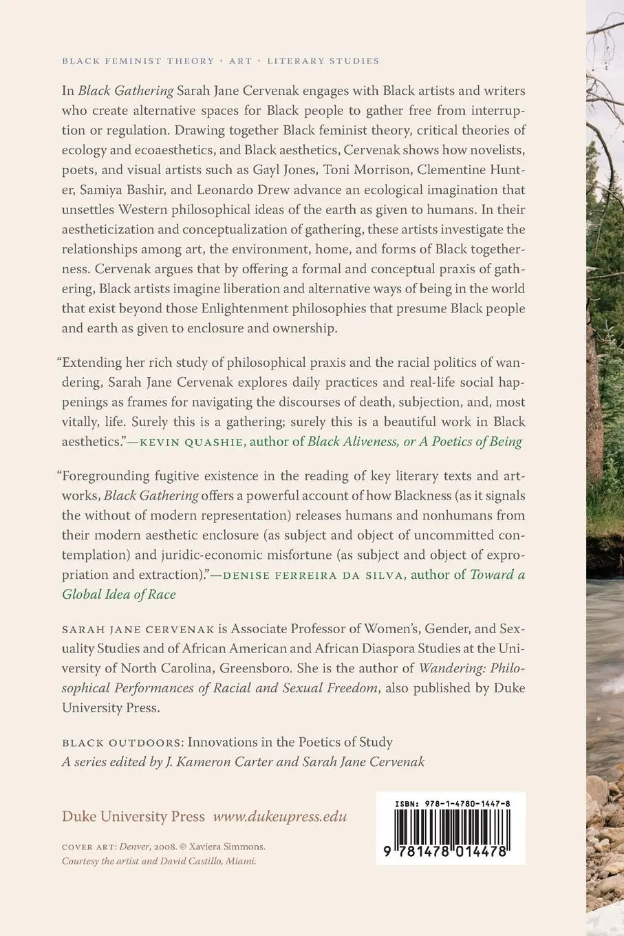 Rückseite: 9781478014478 | Black Gathering | Art, Ecology, Ungiven Life | Sarah Jane Cervenak