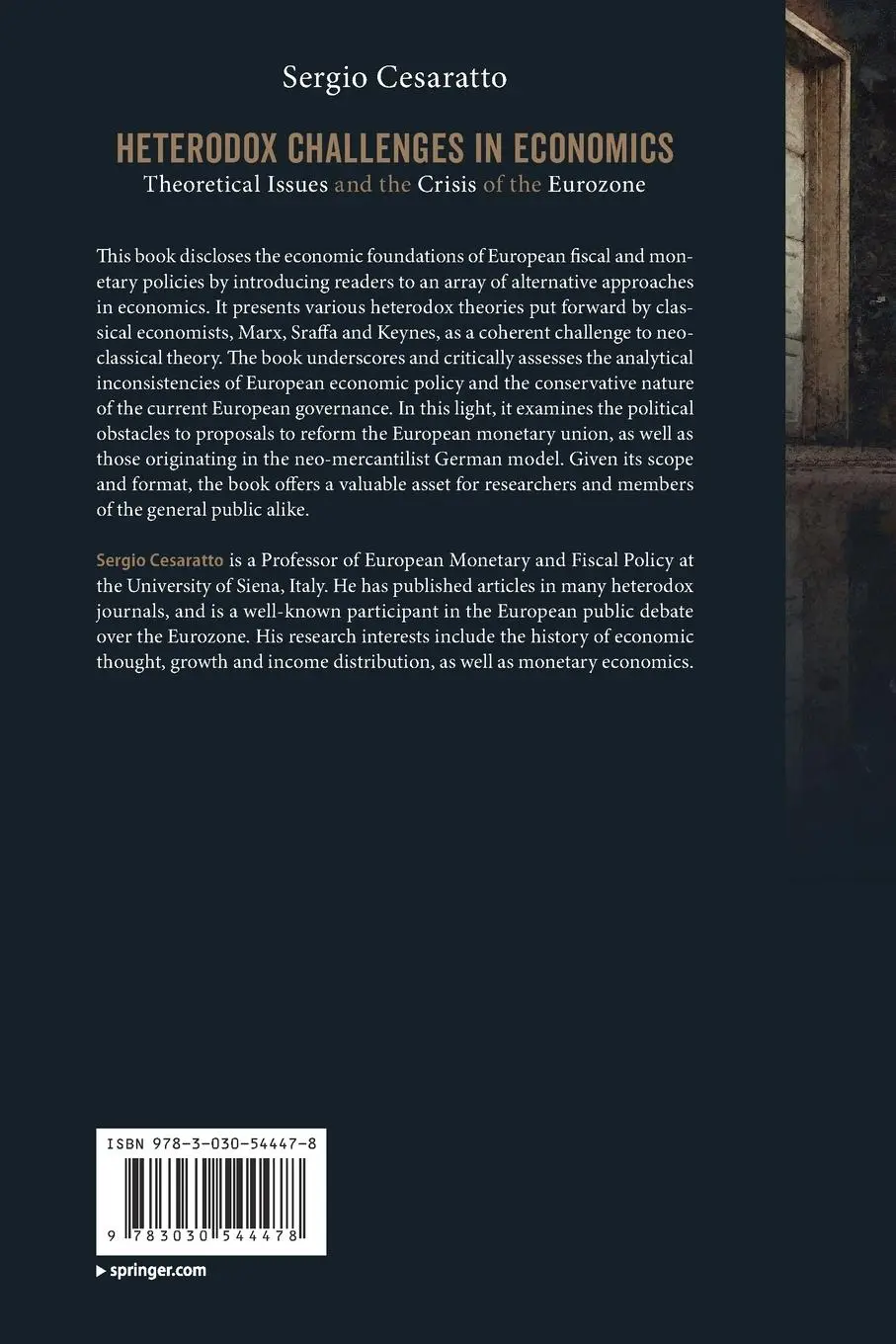 Rückseite: 9783030544478 | Heterodox Challenges in Economics | Sergio Cesaratto | Taschenbuch